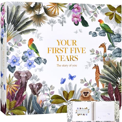 Image of Keepsake Baby Memory Book by Scribble & Dot® Baby Journal for Boy or Girl | Precious Moments: Birth to Age 5 | Hand-Drawn Illustrations | Gifts for Baby Shower or Pregnancy