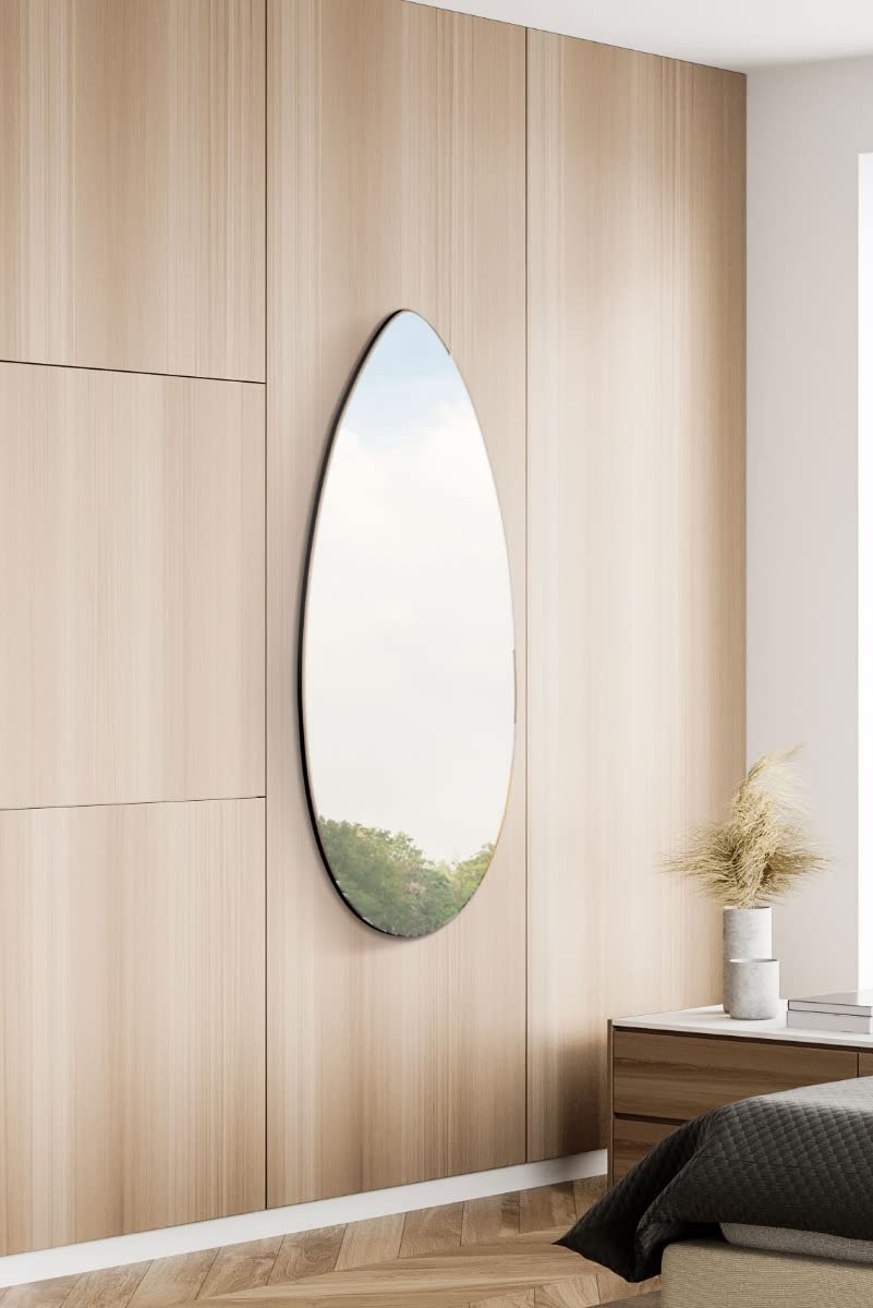 Large Frameless Tear Drop Wall Mirror - 47"" X 18"" 120 x 45cm MirrorOutlet