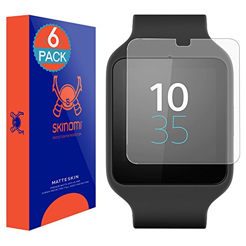 Skinomi Matte Screen Protector Compatible With Sony Smartwatch 3 (6-Pack) Anti-Glare Matte Skin Tpu Anti-Bubble Film #TOP18