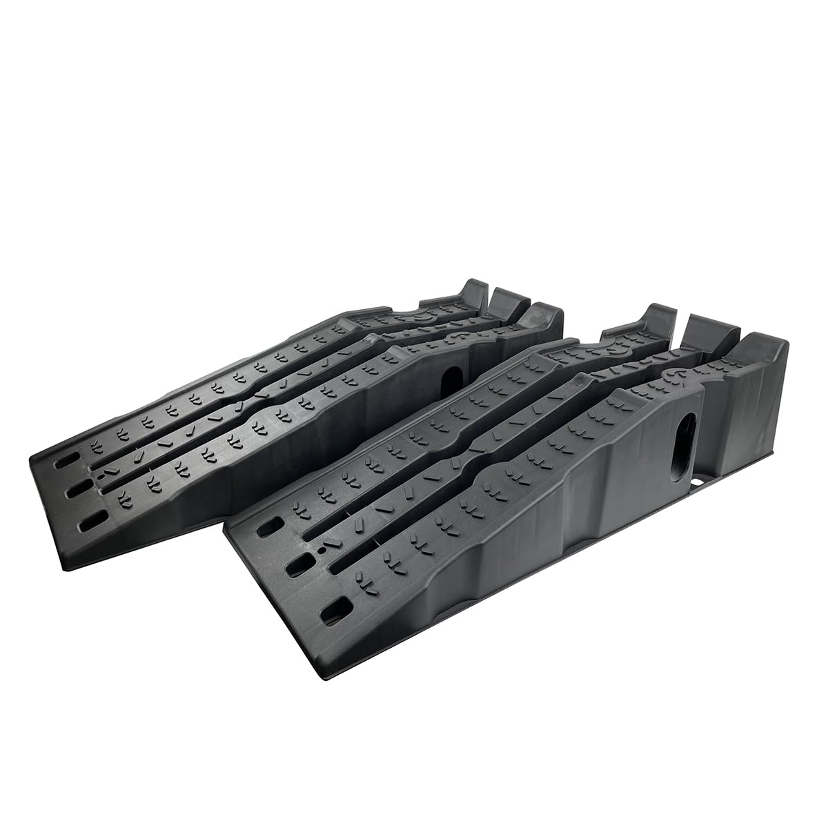 KATSU Tools Rampas de plástico para coche, 2 piezas, apilables, capacidad de 7.5 toneladas, rampas de garaje resistentes, 35.6 x 12 x 8.5 pulgadas, para levantar vehículos automotrices, servicio y