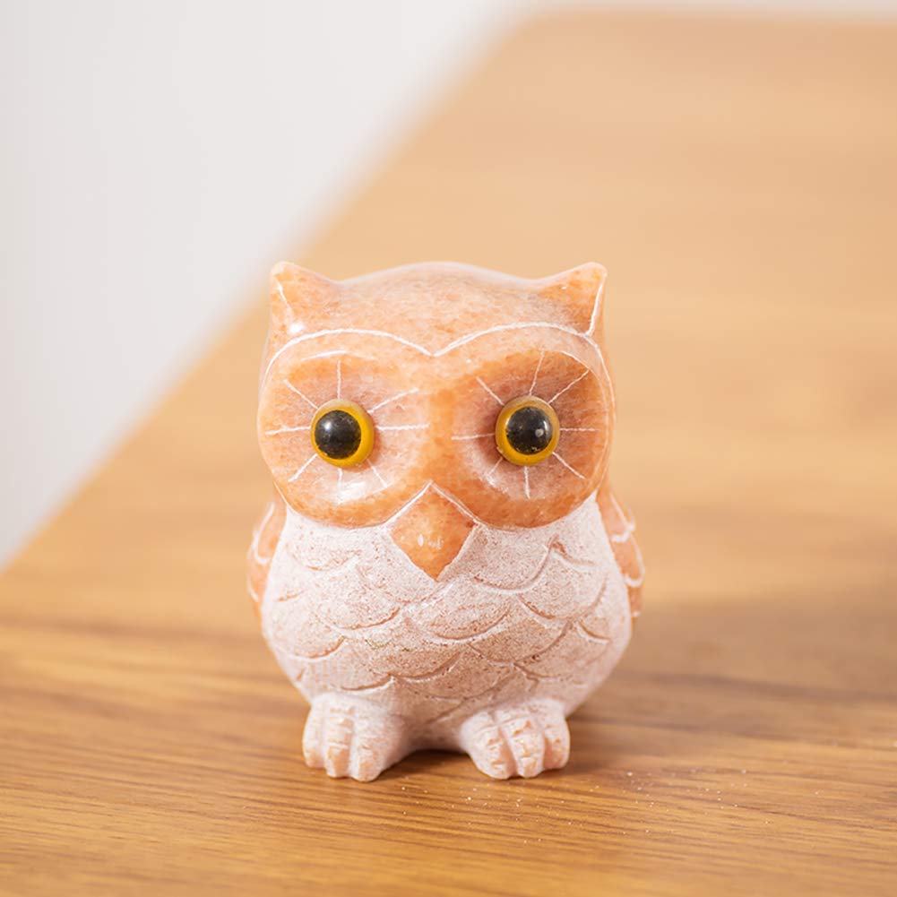 Figurine chouette porte-bonheur en marbre idée cadeau pour pendaison de crémaillère