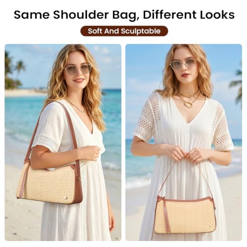 Image of CLUCI Summer Purses for Women, Cute Straw Bag, Beach Shoulder Bag, Woven Handbags with Adjustable Wide Shoulder Strap