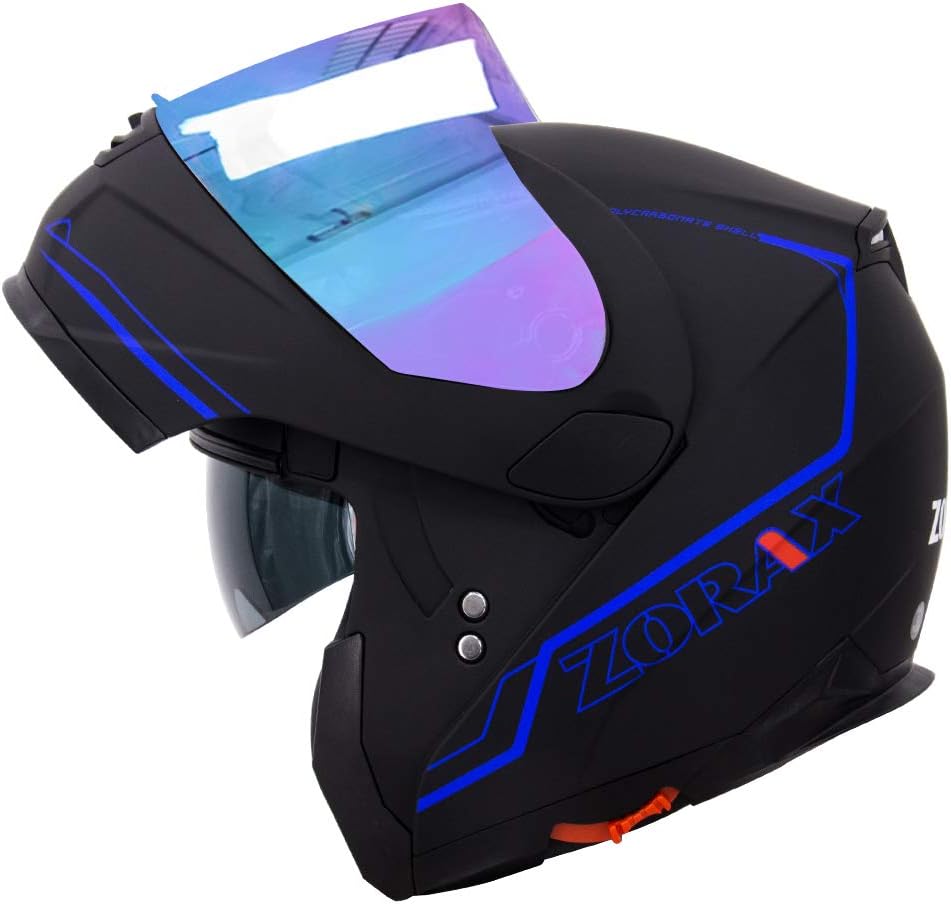 Zorax ZOR838 Matt Black/Blue M (5758cm) Motorbike Helmet + Extra