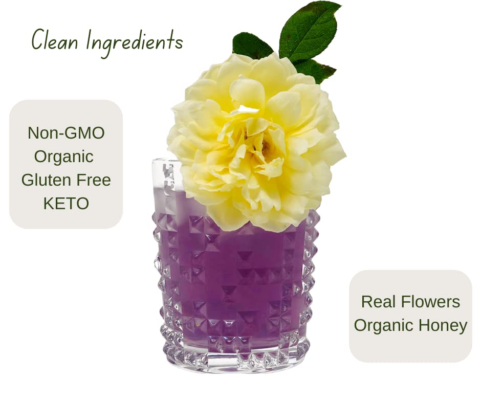 Miniatura 4 de JARDIN Premium - Mezcladores de cóctel sin azúcar de lavanda  Potenciador de espíritu para cócteles y cócteles  Purpurina aromática y floral