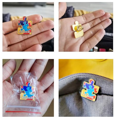 Image of 12 /25 /50 /100Pcs Autism Awareness Lapel Pins Bulk - Inspiring Symbols of Autism spectrum disorder (ASD) Brooch Badge Autism and Humanity - Every Life Has Value