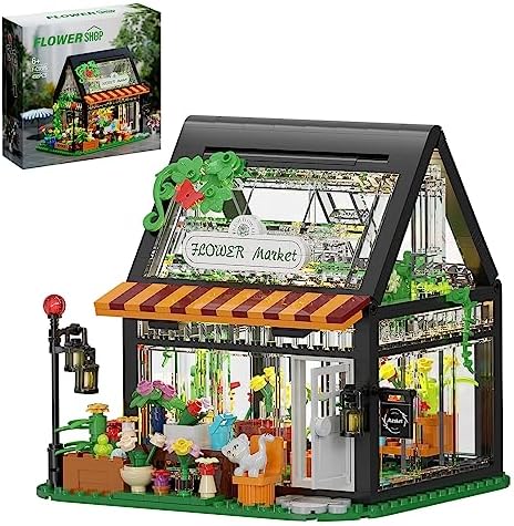 Flower House Building Block Toys for Kids and Adults Room Decoration Ideas Surprise Gift, Garden House Building with LED Light, Great Gift for Friends or Girls,Compatible with Lego (498 Pcs)
