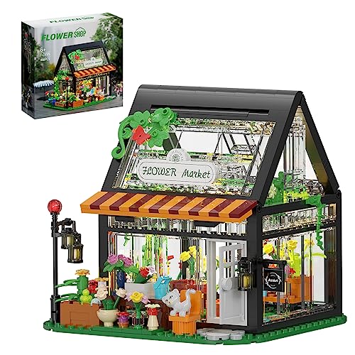 Flower House Building Block Toys for Kids and Adults Room Decoration Ideas Surprise Gift, Garden House Building with LED Light, Great Gift for Friends or Girls,Compatible with Lego (498 Pcs)