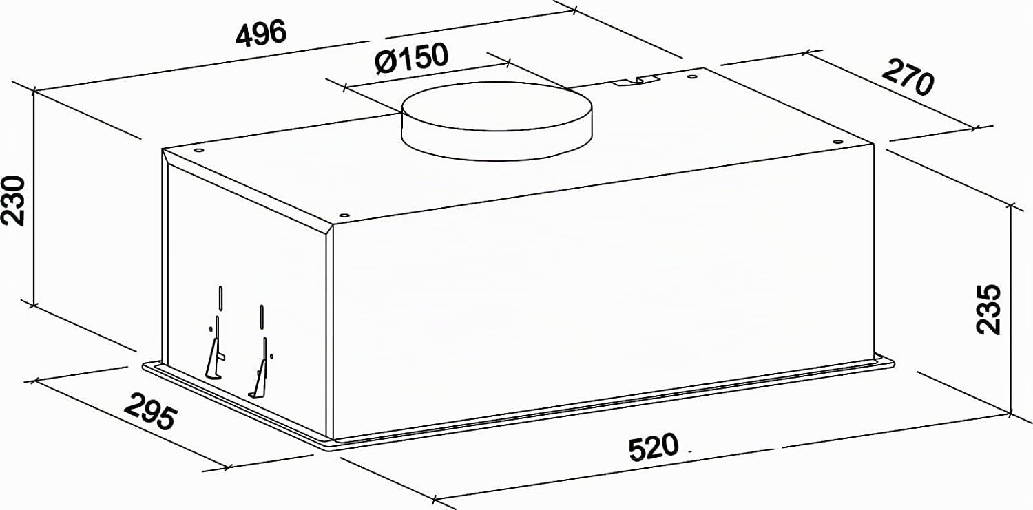 Gurari 217 WH 52 Pr, campana de techo 52 cm blanca empotrada con bloque de ventilación, marco de cristal, 3 niveles, 1000 m³/h, campana empotrada, mando a distancia