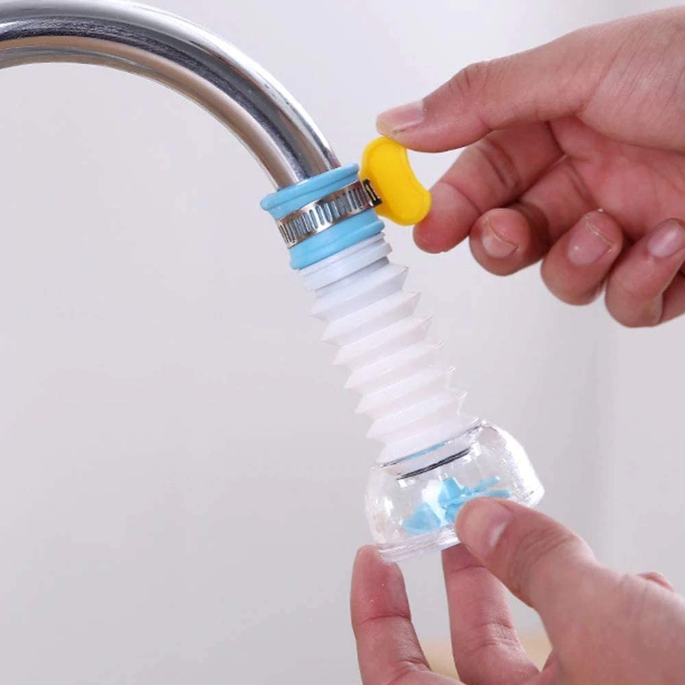 TOP SELECT Kitchen Tap Extension Flexible Anti Splash Water Saving Movable Sink Faucet Water Shower Head Rotatable Nozzle Adapter Tap Extender for Kitchen Sink Smart Gadgets Fuvaro Pack of 1, Plastic 4