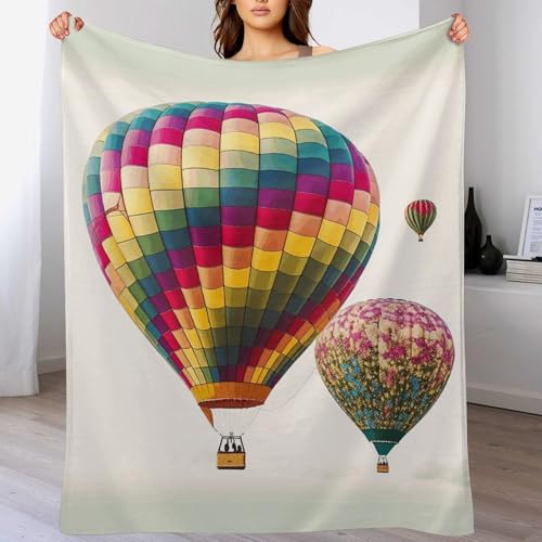 Couverture micro polaire montgolfière flanelle 152cm pour lit - 6