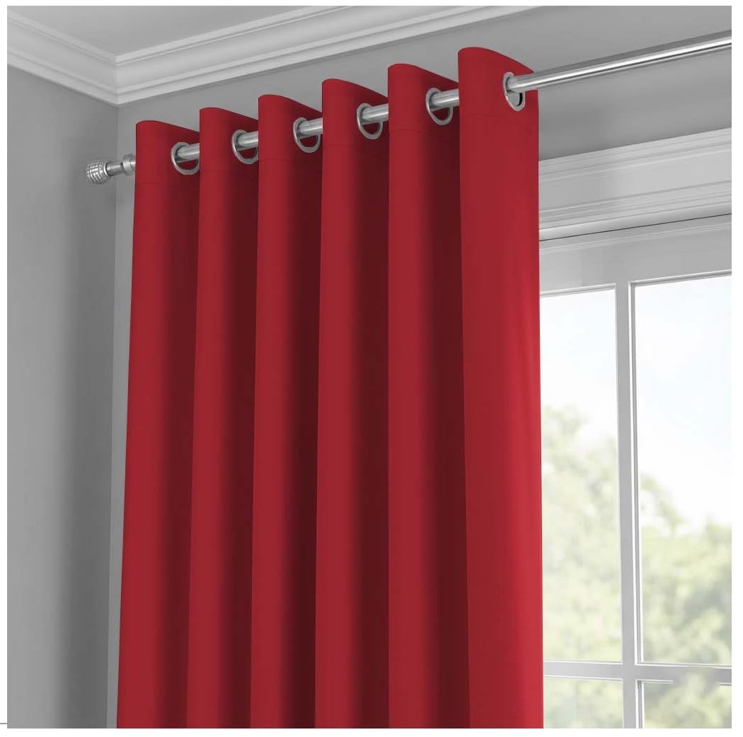 J.Din Blackout Curtains for Bedroom (Red, 90 x 90 Inch Drop, 1 Panel)