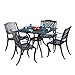 Marietta Outdoor Furniture Dining Set, Cast Aluminum Table and Chairs for Patio or Deck (5-Piece Set)