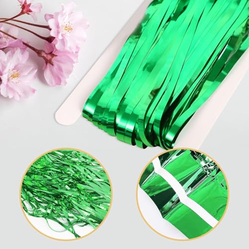 Image of Rozi Decoration Jungle Safari Birthday Party Decoration Set, 46 Pieces with Happy Birthday Banner, Tiger Elephant Monkey Foil Balloons, Green Yellow White Latex Balloons, Foil Curtain