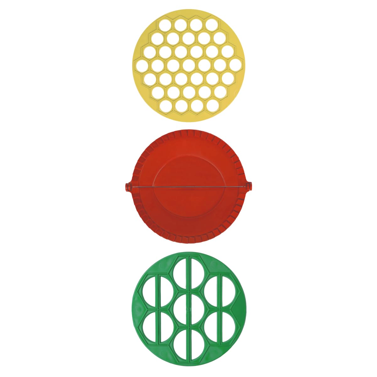 Dumpling Maker & Empanada Maker Press & Pierogi Mold (Set of 3) - Plastic Form for Making Empanadas, Pierogi, Chebureki, Vareniki, Ravioli