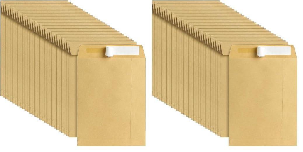 Hispapel 120 GSM Brown Envelopes A5/C5 Auto Seal 10 x 7 Inches (50 PACK) A5/C5, Executive Letter Size,Fully Opaque, Self Sealing & Printer Safe Envelopes for Everyday Home, Office & Commercial Use