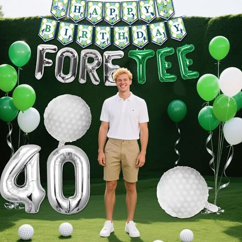 Image of Golf 40th Birthday Decorations Banner golf 40th birthday Men Party