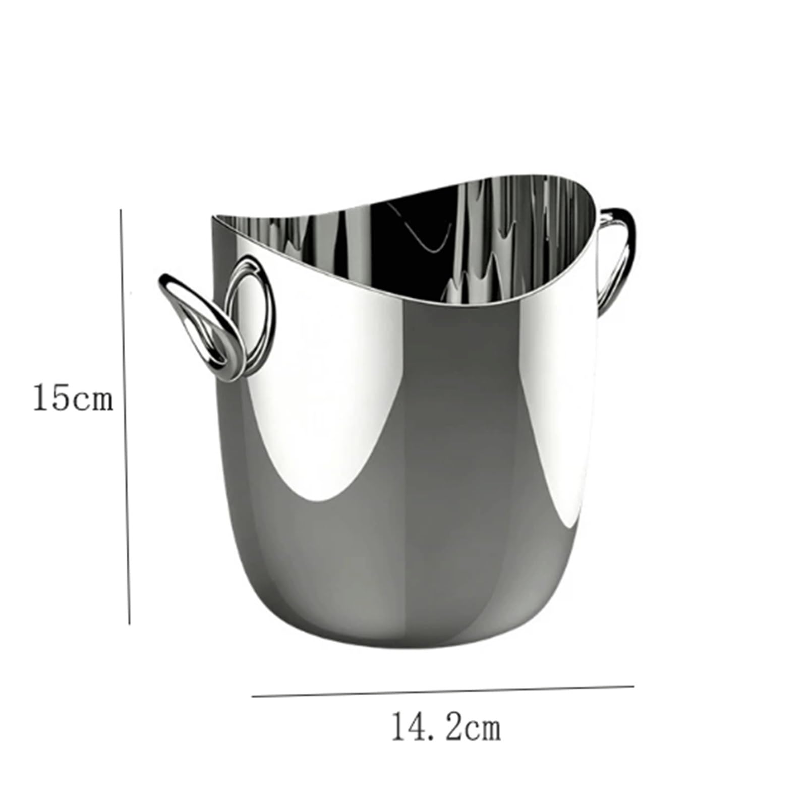 DengxiaoqingOZ Cubo de champán Cubitera de Acero Inoxidable con Dos Asas for Fiestas Cubo/Enfriador de Bebidas(Pequeño)