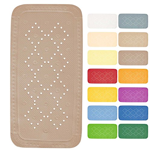 Preisvergleich Produktbild Spirella Duschmatte Badematte Badewannenmatte Badewanneneinlage antibakteriell rutschfest mit Saugnäpfen - Alaska Taupe - ca. 36 x 91 cm