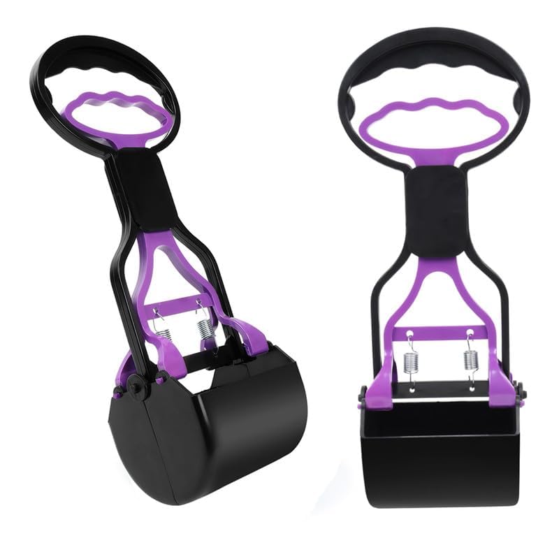 P Portable Pet Pooper Scooper for Animal Waste Cleaner, Sanitary Dog Waste Pick Up Dispense with Steel Lock (Colour May Vary)