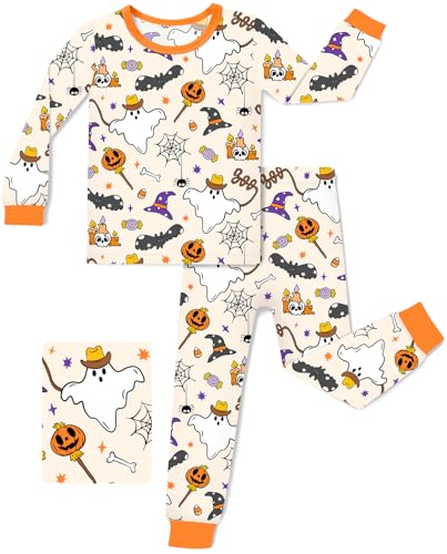 babee Reshinee Bamboo Viscose Toddler Halloween Pajamas Boys Girls Kids Baby 2pcs Long-Sleeve...
