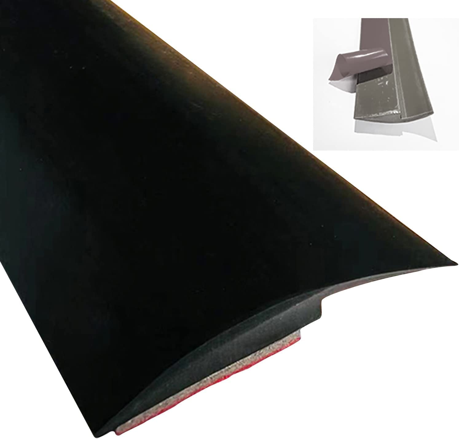 Barre de Transition pour Rampe d'accès pour déambulateurs, Barre de seuil autocollante, profilés de Finition en PVC pour Transition Sol/Moquette/parquet, Barres，Black