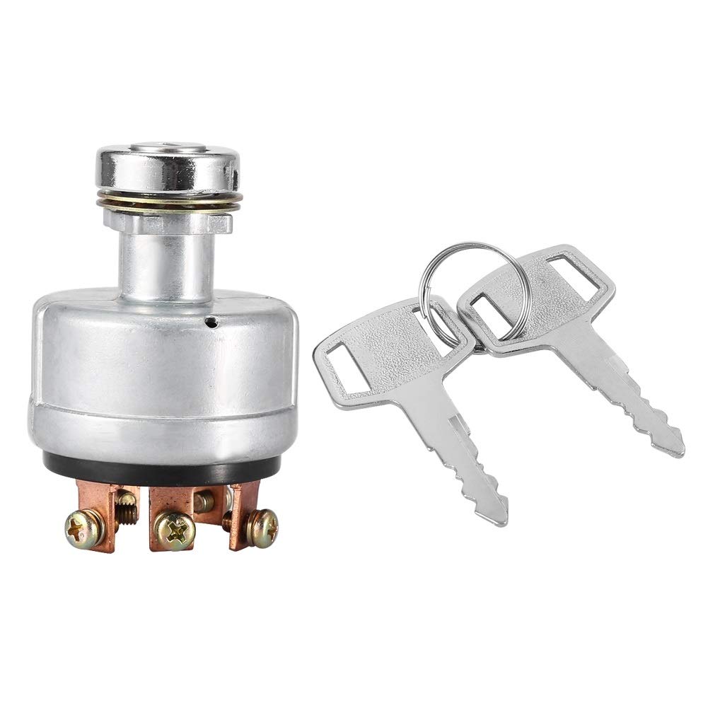Blocchetto accensione, Interruttore di accensione Interruttore di avviamento di accensione con 6 terminali Filo scavatore 2 Chiavi Compatibile con Kobelco SK200-3 SK200-5 SK120-5