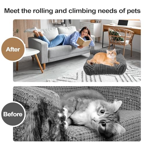 Sofá cama para gatos mullido y portátil con estructura acolchada y limpia 4