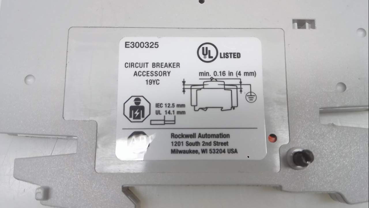 ALLEN BRADLEY 1489-AMRS3 UL and IEC Rated, Right Mount, 1489 Miniature Circuit Breaker Accessory, Auxiliary/Signal Contact, 1 C.O.