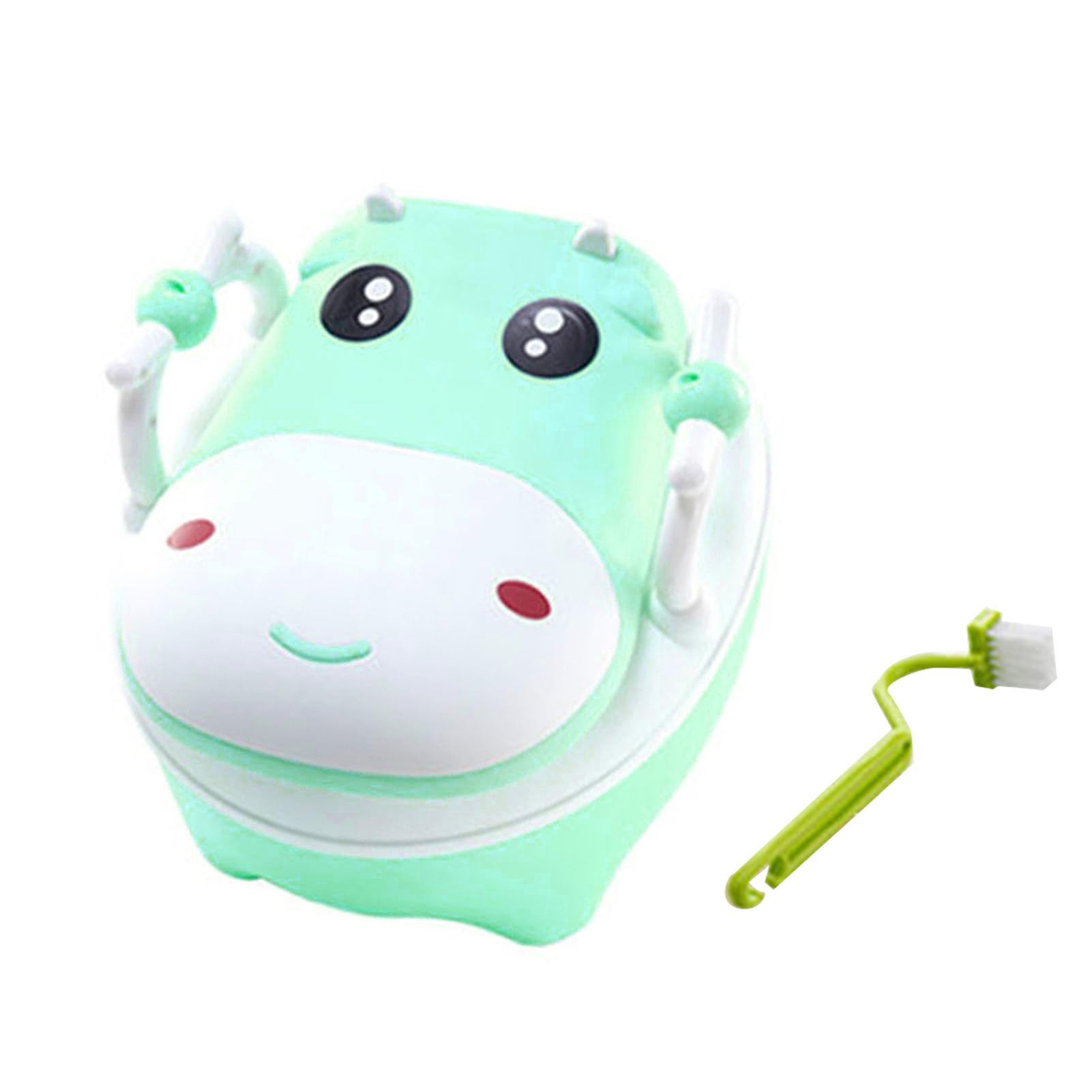 Inodoro de Entrenamiento para Ir Al Baño con Cepillo, Antideslizante, Desmontable, de Género Neutro, para bebé, Orinal para Niño y Niña (GREEN)