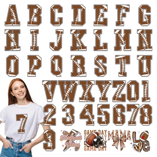 Dtf Transfers Ready to Press - 30 Sheets Football Mom Iron on Transfer for Tshirts, Rugby Sports Lovers Iron on Decals, Football Number Heat Sublimation Stickers for DIY Clothes Bags