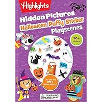 Halloween Hidden Pictures Puffy Sticker Playscenes: Halloween Activity Book for Kids 36 Featuring Over 175 Hidden Objects, 50 Reusable Puffy Stickers ... Games (Highlights Puffy Sticker Playscenes)