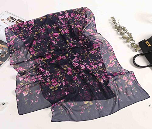 Women's Chiffon Scarf Lightweight Scarves Fashion Floral Print Scarfs Shawl for Ladies and Girls3