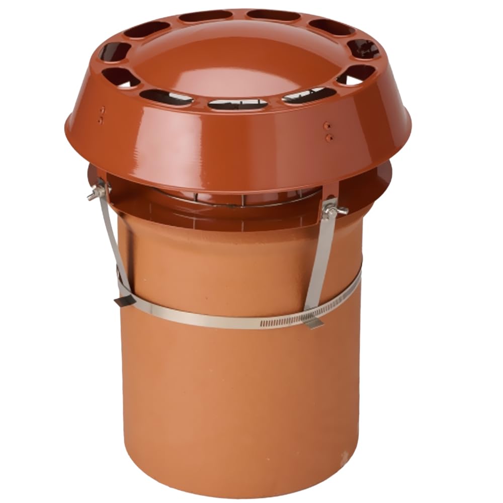 Anti Downdraft Chimney Cowl Terracotta 200-250mm