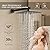 CASAINC Luxury Thermostatic Shower Faucet Set Shower System 12" Rain Shower Head with Handheld Spray & 6 Body Jets (Matte Black)