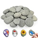 Pierres Naturelles de Haute Qualité: Contient 25 pierres plates à peindre sélectionnées à la main (4-6 cm), pour les petites mains d‘artiste. Chaque pierre, ces galets a peindre, est naturellement lisse et soigneusement choisie, sans arêtes vives, garantissant un plaisir de peinture sûr et sans souci.