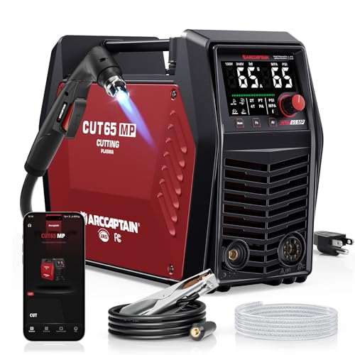 Image of ARCCAPTAIN iControl [CNC] Plasma Cutter CUT65 MP with APP Control, Non-HF Blowback Pilot Arc, 65A 120V /240V, Upgraded LED Display, Expanded Metal, Pressure Detection, Plasma Gouging & Rust Removal