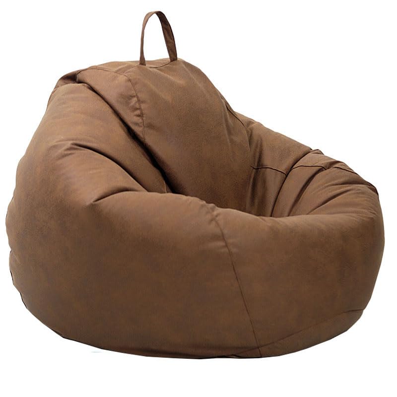 Pouf poire géant imperméable pour intérieur et extérieur - Marron - Grande taille - 90 x 110 cm