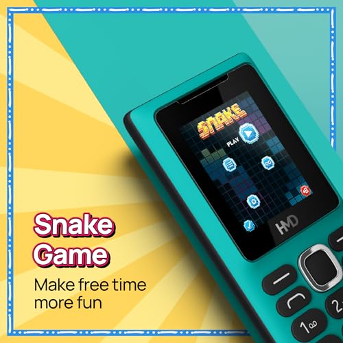 Image of HMD 100 Keypad Mobile Phone | Single SIM, Long Lasting Battery, Durable Design, Wireless FM Radio, Phone Talker, 1-Year Replacement Guarantee | Teal