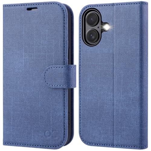 OCASE for iPhone 16 Case, PU Leather Wallet, Magnetic Flip Folio Cover with RFID Blocking, Card Holders, Shockproof TPU