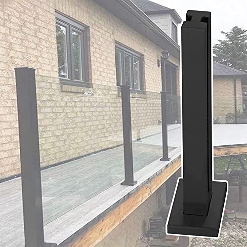 Poteau de balustrade en verre noir pour garde-corps de terrasse et balcon moderne