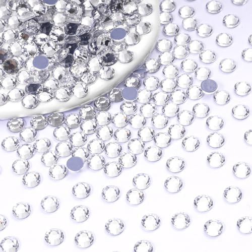 Image of Hotfix Rhinestones Bulk 1500PCS SS12 (2.7-2.9mm), Crystal Glass Rhinestones for Clothes, Tumblers, Shoes DIY, Heat Transfer Flatback Gems for Crafts & Decoration
