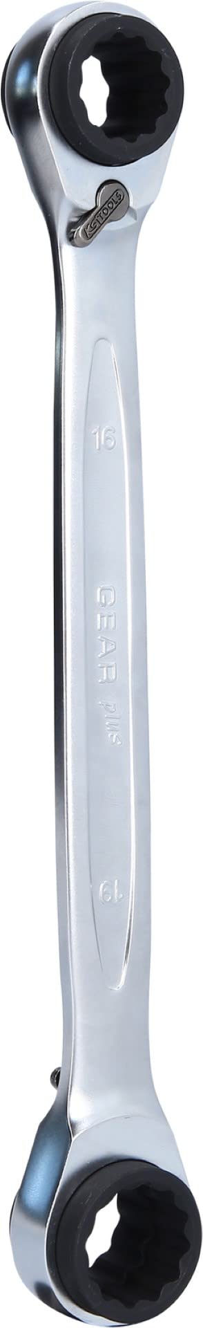 KS TOOLS 4 in 1 Reversing Double Ratchet Ring Spanner, 16x17x18x19mm