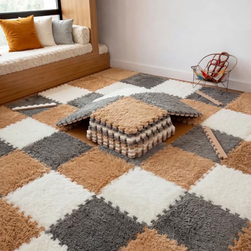 Tapis de jeu en mousse EVA dalles de sol emboîtables en peluche maison