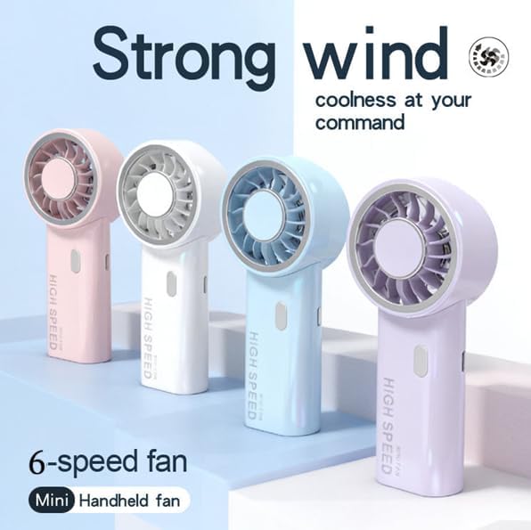 Image of Qawachh Summer Outdoor Rechargeable Battery Electric Mini Portable Cooling Hanging Fan (Six Speed) with Hanging Strip