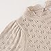 TIBE PINCESS Baby Girls Lace Sweater Toddler Cotton Knit Pullovers Kids Crochet Ruffle Lantern Sleeve Blouses Jumper Tops(Beige 12-18 Months)
