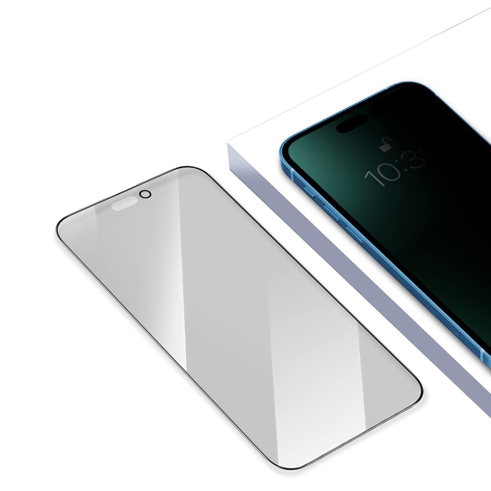 PERFECTSIGHT Privacy Screen Protector Compatible with iPhone 14 Pro Max 6.7 Inch, HD Clear Bubble Free Anti-Scratch Case Friendly Anti Blue Light Anti