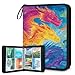 Kuquteed Colorful Dragon Trading Card Binder 9 Pocket 900 Cards Holder Collector Album with 50 Removable Sleeves Toys Gifts for Boys Girls Watercolor Unicorns Sports Game Cards
