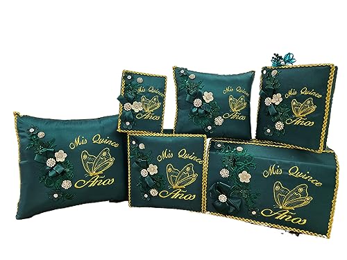 A&C Quinceañeras and More Accessories Quince Set Sweet Sixteen Accessories Quinceanera Gift Idea Quinceanera decorations Butterfly theme Mariposa Custom made Quince Pillows 206 (kneeling Pillow)
