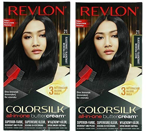 Revlon Colorsilk Buttercream color duradero azul negro tinte de pelo 12Bb paquete de 2