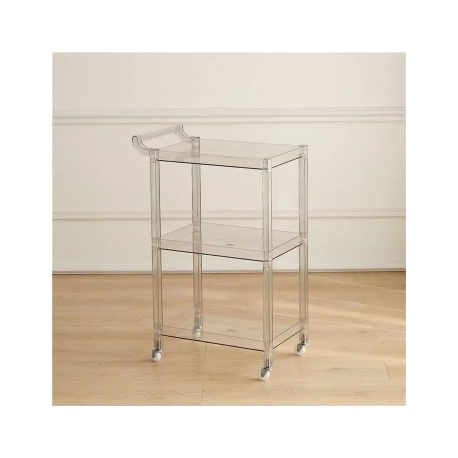 FZL02068LM Serving Trolleys Rolling Storage Cart,Removable Snack,Acrylic Transparent Trolley, Household Kitchen Shelf,Utility Organization(Transparent)
